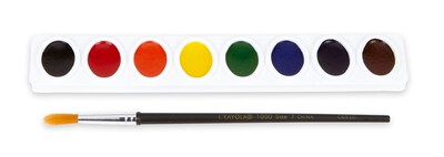 Crayola Oval-Pan Watercolor Mixing Set, Matte Finish, Assorted Colors, 8/Set (53-0080)