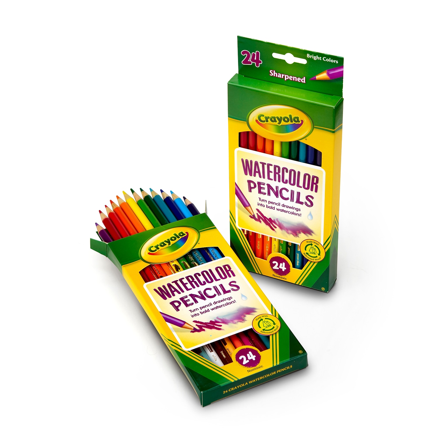 Crayola Watercolor Colored Pencils, Assorted Colors, 24/Box (68-4304)