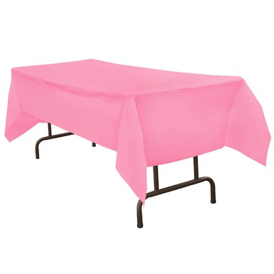 JAM Paper® Plastic Table Cover, 54 x 108 Inches, Baby Pink Tablecloth, Sold Individually (291423339)