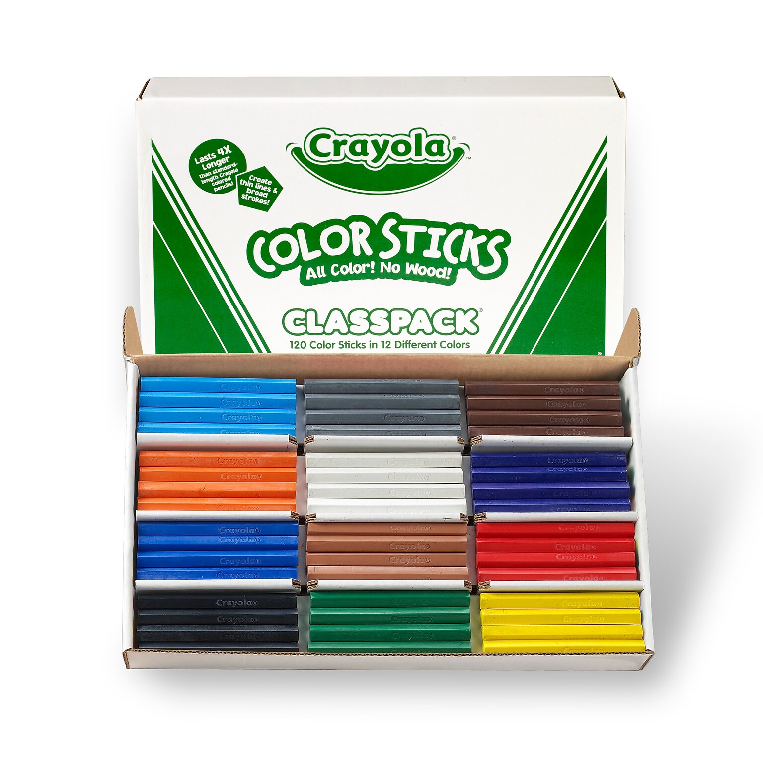 Crayola Classpack Color Sticks, Assorted, 120/Box (68-8120)