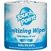 TouchPoint Premium Sanitizing Wipes, Fragrance-Free, 1500 Wipes per Roll, 2 Rolls per Case (WS1500FF