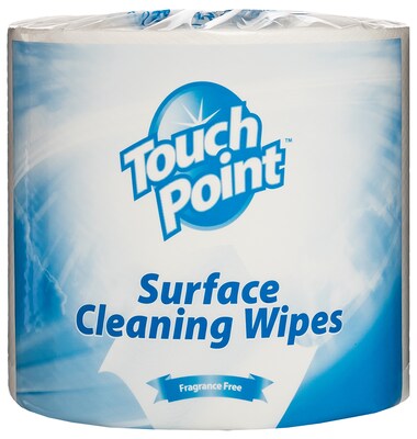 TouchPoint Premium Cleaning Wipes, Fragrance-Free, 1800 Wipes per Case, 900 Wipes/Roll, 2 Rolls/Case (WE900TP)