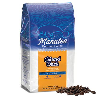 Manatee Island Dark Roast, 2 lb Whole Bean (301004-BAG)