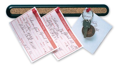 Quartet Bulletin Bar II Cork Bar, Black Plastic Frame, 1H x 12W (2340-1)