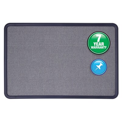 Quartet Contour Fabric Bulletin Board, Navy Frame,  2H x 3W (7693BE)