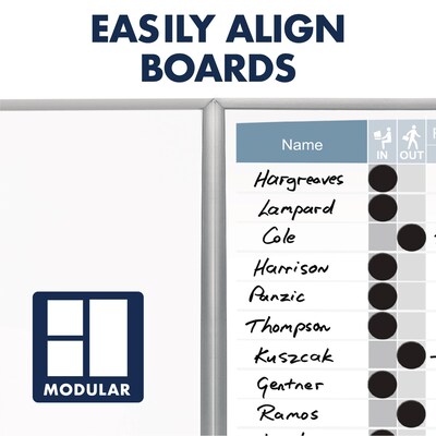 Quartet® Matrix® Magnetic Dry-Erase Whiteboard, Aluminum Frame, 48" x 31" (M4831)