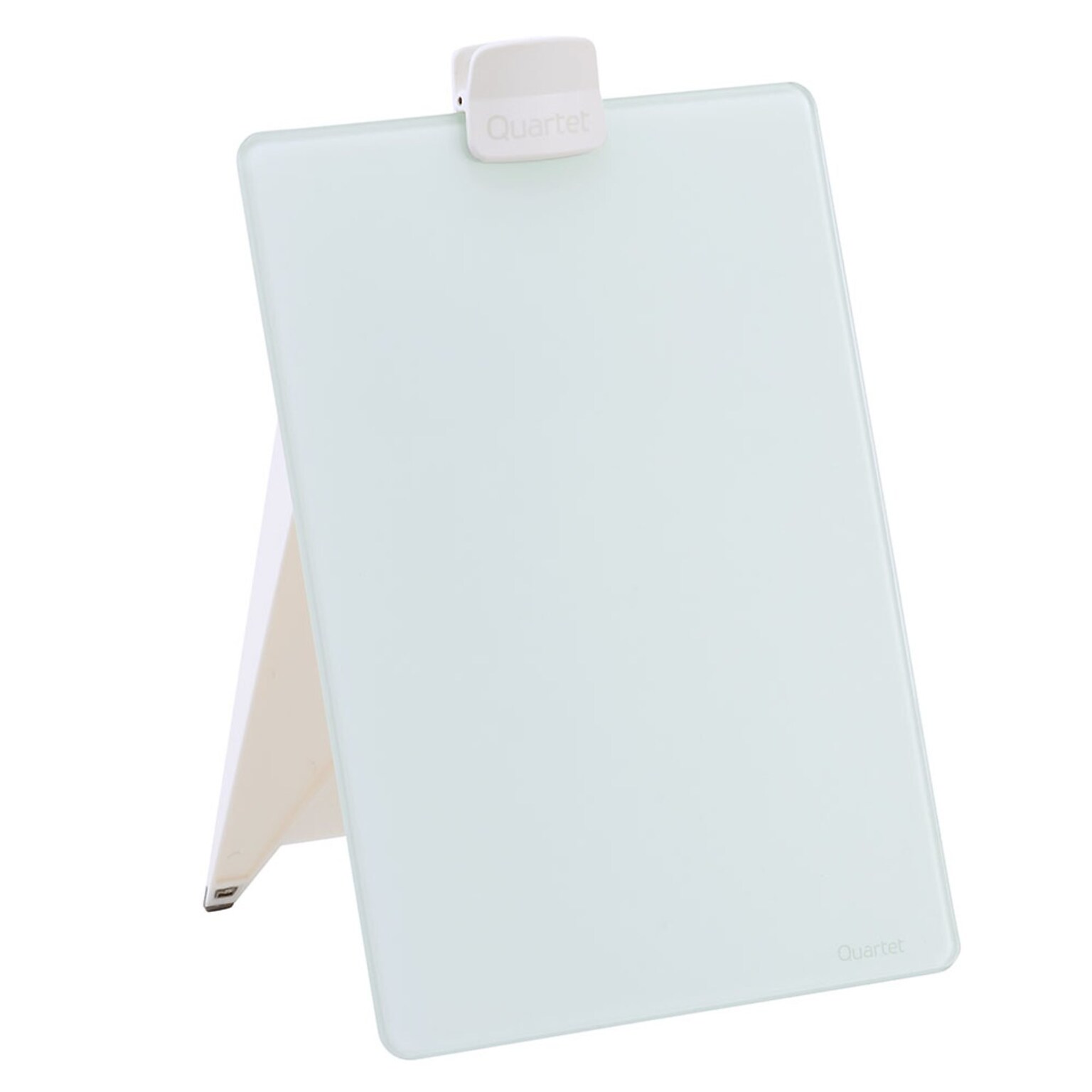 Quartet Glass Dry-Erase Desktop Easel, White Surface, Frameless, 9W x 11H (GDE119)
