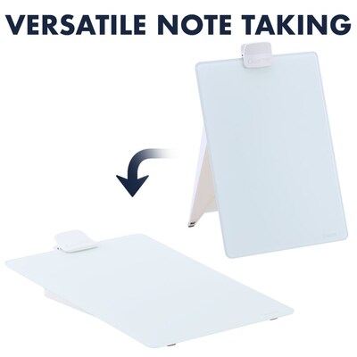 Quartet® Glass Dry-Erase Desktop Easel, White Surface, Frameless, 9"W x 11"H (GDE119)