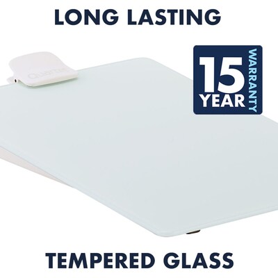 Quartet® Glass Dry-Erase Desktop Easel, White Surface, Frameless, 9"W x 11"H (GDE119)