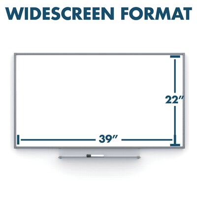 Silhouette™ Porcelain Dry Erase Whiteboard, Charcoal Aluminum Frame, 39"x22" (CP3922C)