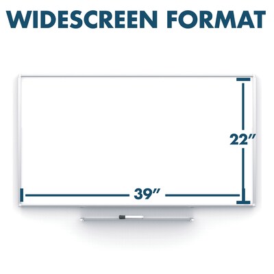 Silhouette™ Porcelain Dry Erase Whiteboard, Silver Aluminum Frame, 39"x22" (CP3922)
