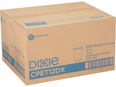 Dixie PETE Cold Cups, 12 oz., Clear, 500/Carton (CPET12DX)