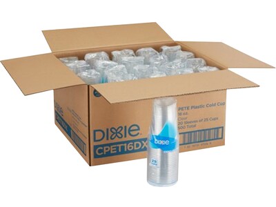Dixie PETE Cold Cups, 16 oz., Clear, 500/Carton (CPET16DX)