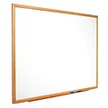 Quartet® Standard Melamine Dry-Erase Whiteboard, 8 x 4, Oak Finish Frame