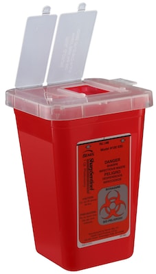 Bemis Phlebotomy Container, 1 Quart, Red, Pack of 20 (100030-20)