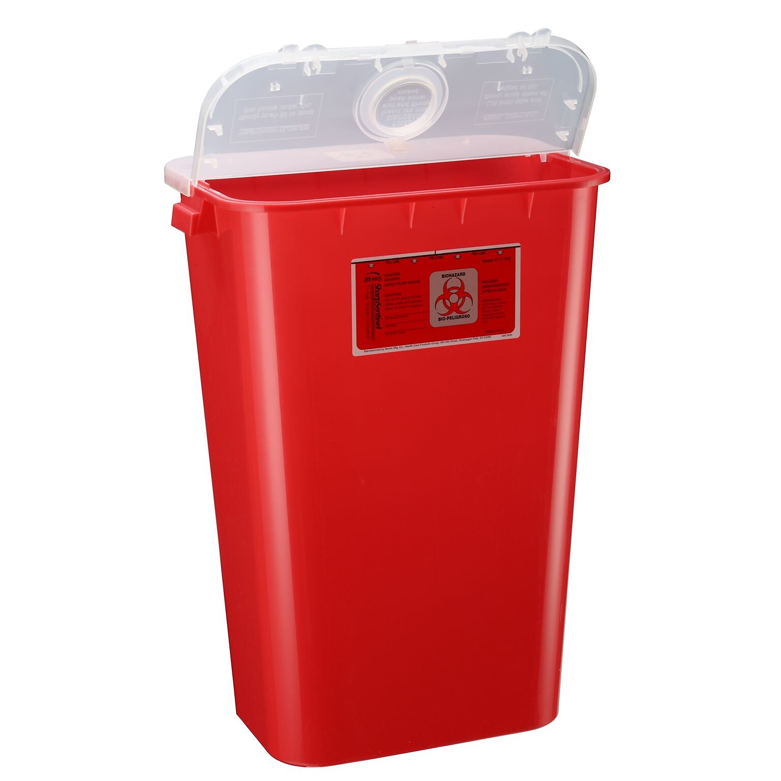 Bemis Sharps Container, 11 Gallon, Red, 6/Pack (111030-6)