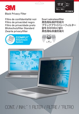 3M™ Privacy Filter for 17" Laptop (16:10) with COMPLY Attachment (PF170W)