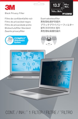3M™ Privacy Filter for 13.3 Widescreen Laptop with COMPLY™ Attachment System (16:9) (PF133W9B)