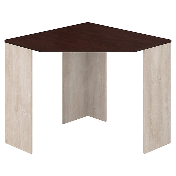 Bush Furniture Townhill 34 Corner Desk, Washed Gray/Madison Cherry (TND134WM2-03)