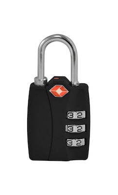 Travergo 3 Digit Combination Lock, Black (TR1120BK)