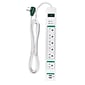 GoGreen Power 6' Surge Protector, 6 Outlet, White (GG-16326USB)