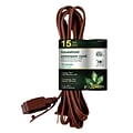 GoGreen Power 15 Extension Cord, 3-Outlet, 16 AWG, Brown (GG-24815-3)