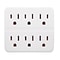 GoGreen Power Wall Tap, 6 Outlet, White, 3/Pack (GG-16000TW)