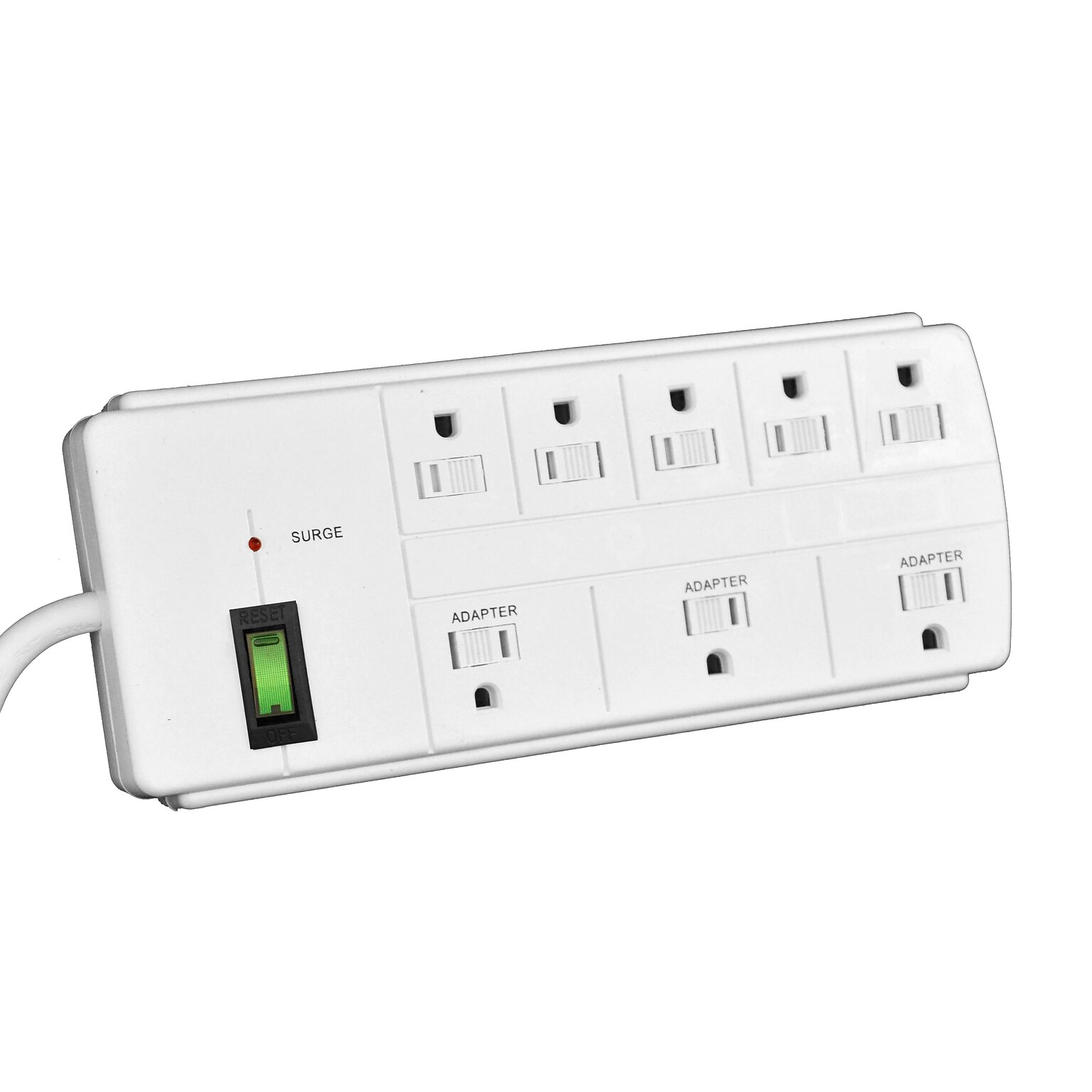 GoGreen Power 8 Outlet Surge Protector, 6 cord, White - GG-18316WH