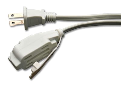 GoGreen Power 6 Extension Cord, 3-Outlet, 16 AWG, White (GG-24706-10)