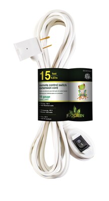 GoGreen Power Remote Control Switch Extension Cord, White (GG-24215WH)