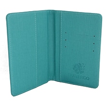 GoGreen Power Travergo Canvas Leather Passport Holder, Blue (TR1220BL)