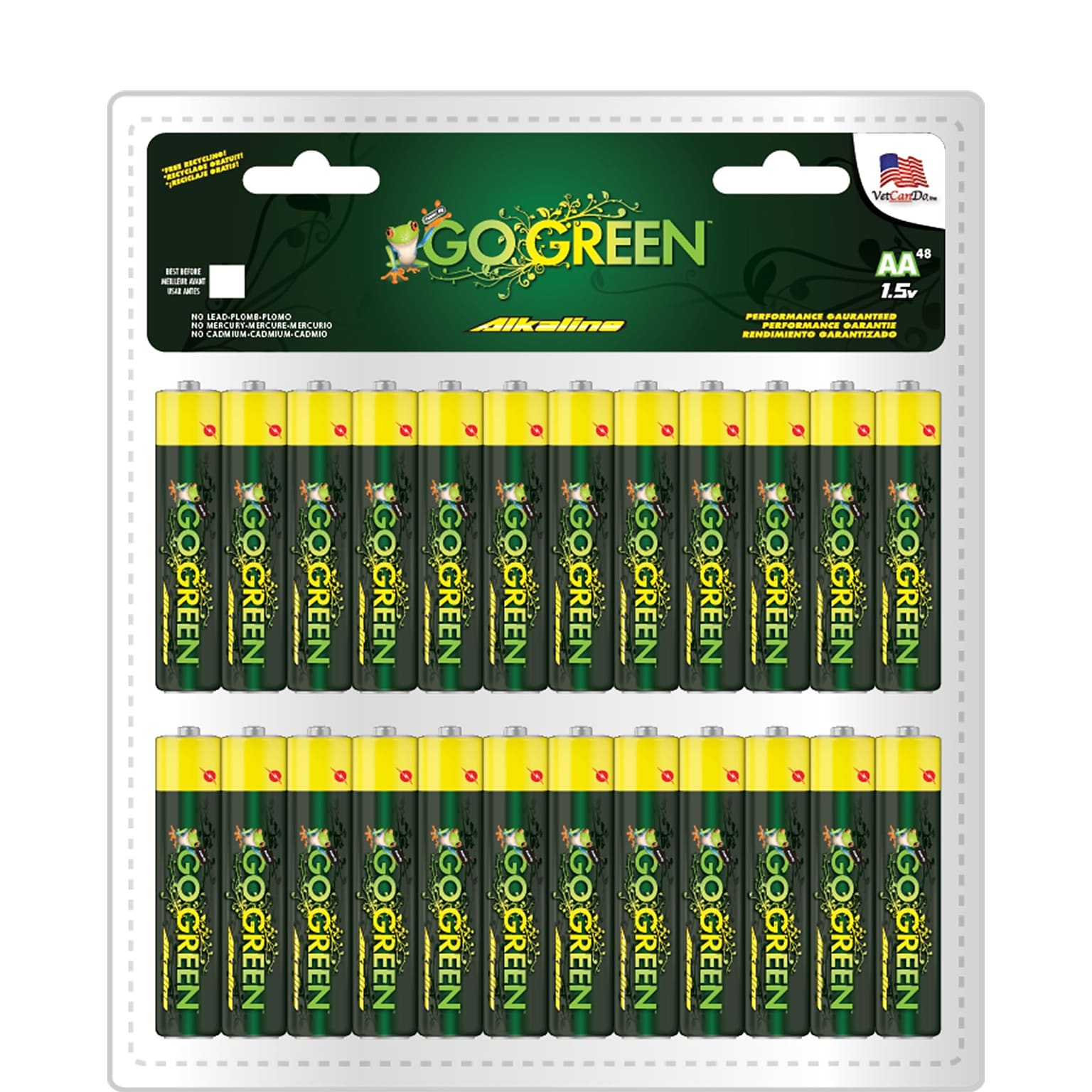 GoGreen Power Alkaline AA 48pk Batteries