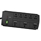 Power by GoGreen 8 Outlet Surge Protector, 6' cord, Black, GG-18316BK