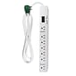 GoGreen Power 6' Metal Surge Protector, 7 Outlets, White (GG-17636)