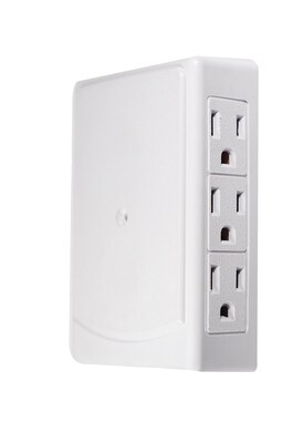 GoGreen Power 6 Outlet Side Mount Wall Tap - White, GG-16000TSM