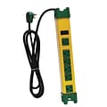 GoGreen Power 6 Metal Surge Protector, 6 Outlets, Yellow/Green (GG-26114)