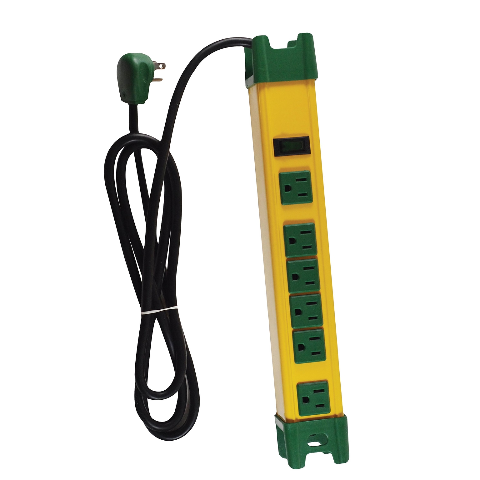 GoGreen Power 6 Metal Surge Protector, 6 Outlets, Yellow/Green (GG-26114)