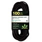 GoGreen Power 100' Indoor/Outdoor Extension Cord, 14 AWG, Black (GG-13800BK)