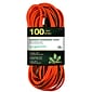 GoGreen Power 100' Indoor/Outdoor Extension Cord, 16 AWG, Orange (GG-13700)
