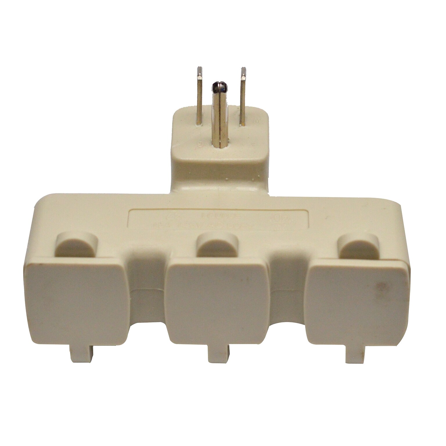 GoGreen Power 3 Outlet Tri Tap Adapter with Covers, Beige - GG-03431BE