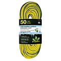 GoGreen Power 14/3 50 Heavy Duty Cold Weather Extension - Lighted End, Yellow - GG-17850