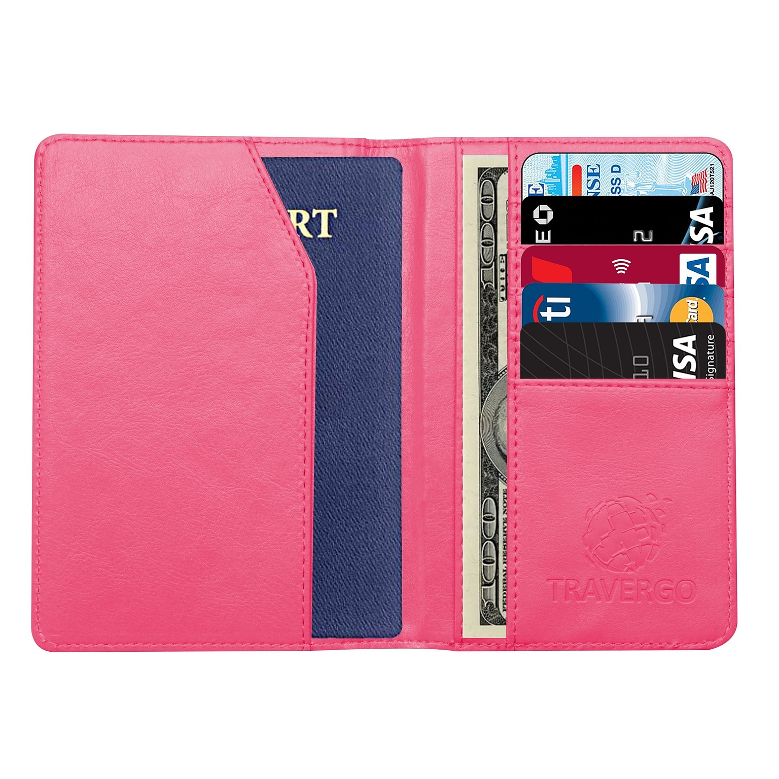 GoGreen Power Travergo Passport Holder, Pink (TR1240PK)