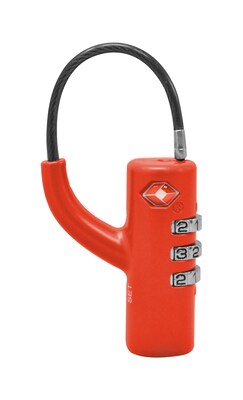 Travergo 3 Digit Barrel Combination Lock, Red (TR1160RD)
