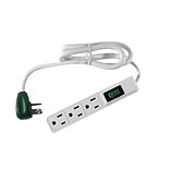 GoGreen Power 3 Outlet Power Strip, White - 3 pack - GG-13002MS