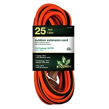 GoGreen Power 25 Indoor/Outdoor Extension Cord, 14 AWG, Orange (GG-13825)