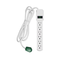 Power by GoGreen 6 Outlet Surge Protector, 6 cord, White, GG-16106MS