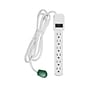 GoGreen Power 6 Outlet Surge Protector, 6' Cord, White (GG-16106MS)