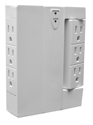 GoGreen Power 6 Outlet Swivel Wall Tap Adapter, White (GG-16000TSW)