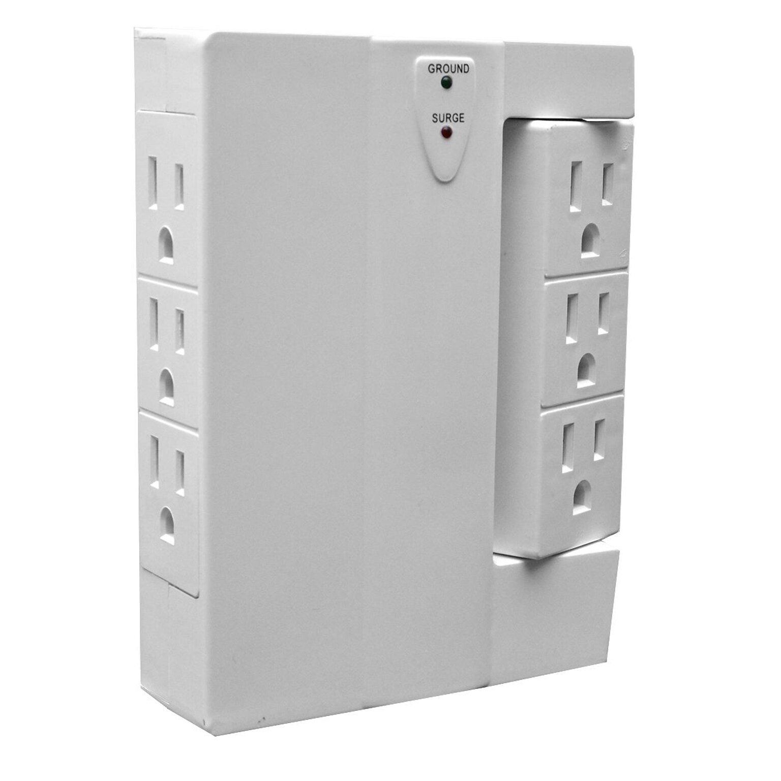 GoGreen Power 6 Outlet Swivel Wall Tap Adapter, White (GG-16000TSW)