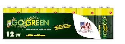 GoGreen Power Alkaline 9V 12pk Batteries